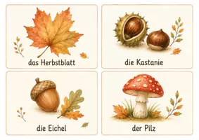 Vorschau - Bildkarten - Herbst Bildkarten für die Kita | 32 große Bildkarten | Wortschatz & Sprachförderung - Seite 1