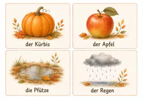 Vorschau - Bildkarten - Herbst Bildkarten für die Kita | 32 große Bildkarten | Wortschatz & Sprachförderung - Seite 3