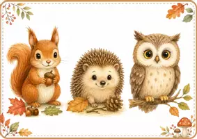 Vorschau - Bildkarten - Geschichtensäckchen Herbst 🍂 | 3 Mitmachgeschichten mit Waldtieren | Kita & Kindergarten - Seite 1
