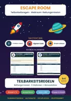 Vorschau - Arbeitsblätter - Escape Room Teilbarkeitsregeln - Weltraum-Rettungsmission - Klasse 5/6 Einzelarbeit & Stationenlauf - Deckblatt