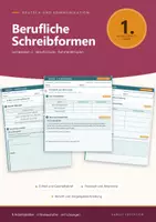 Vorschau - Arbeitsblätter - Deutsch Berufsschule Geschäftsbrief E-Mail Protokoll Bericht Arbeitsblätter - Deckblatt
