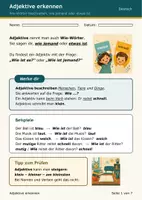 Vorschau - Arbeitsblätter - Adjektive Klasse 3 - Seite 1