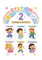 Vorschau - Bildkarten - Bewegungsstationen Ziffern - Seite 2
