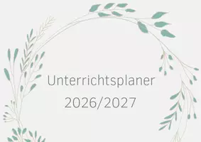 Vorschau - Lehrpläne/Lehrermaterial - Unterrichtsplaner A4 quer floral grün - Deckblatt