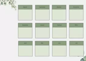 Vorschau - Lehrpläne/Lehrermaterial - Unterrichtsplaner A4 quer floral grün - Seite 1