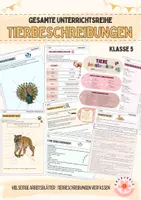 Vorschau - Unterrichtsreihen - Gesamte Unterrichtsreihe: Tierbeschreibungen verfassen - Deckblatt