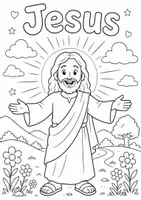 Vorschau - Arbeitsblätter - ✨ Jesus – liebevolles Ausmalbild 🎨✝️ - Deckblatt