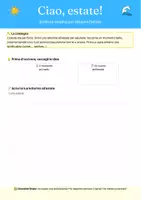 anteprima - Esercizi - Scheda scrittura creativa terza - Ciao estate - Pagina di copertina