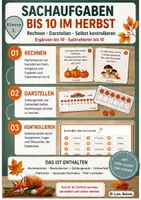 Vorschau - Fördermaterial/Inklusion - Sachaufgaben bis 10 im Herbst – Rechengeschichten Klasse 1 - Seite 1