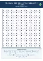 Vorschau - Arbeitsblätter - Suchsel: Der größte gemeinsame Teiler | Mathematik Klasse 5-6 - Deckblatt