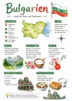 Vorschau - Arbeitsblätter - Lernplakat + AB mit Fragen zum Thema "Bulgarien" + Lösungsblatt + Infografik - Deckblatt