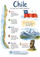 Vorschau - Arbeitsblätter - Lernplakat + AB mit Fragen zum Thema "Chile" + Lösungsblatt + Infografik - Deckblatt