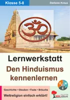 Vorschau - Unterrichtsreihen - Lernwerkstatt Hinduismus | Religion Klasse 5-8 Sekundarstufe | Götter, Kastensystem, Wiedergeburt, Diwali, Gandhi | differenzierte Arbeitsblätter Kopiervorlagen Freiarbeit mit Lösungen - Deckblatt