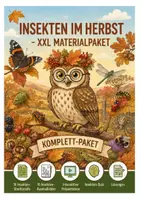 Vorschau - Stationenlernen - Insekten im Herbst XXL – XXL Materialpaket mit 16 Tier-Steckbriefen, Ausmalbildern, Quiz & Präsentation - Deckblatt