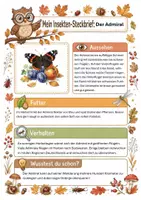 Vorschau - Stationenlernen - Insekten im Herbst XXL – XXL Materialpaket mit 16 Tier-Steckbriefen, Ausmalbildern, Quiz & Präsentation - Seite 2