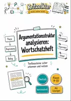 Vorschau - Arbeitsblätter - Argumentationsstruktur analysieren: Wortschatzheft Deutsch Klasse 9-10 - Deckblatt
