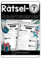 Vorschau - Spiele - Rätsel-Adventskalender für Klasse 7 – 17 Adventsrätsel mit Lösungen und Differenzierung - Deckblatt