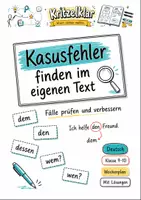 Vorschau - Unterrichtsreihen - Kasusfehler finden im eigenen Text – Wochenplan Deutsch Klasse 9-10 - Deckblatt