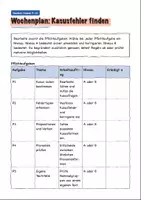 Vorschau - Unterrichtsreihen - Kasusfehler finden im eigenen Text – Wochenplan Deutsch Klasse 9-10 - Seite 1