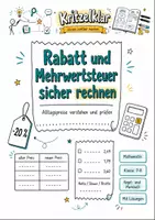 Vorschau - Stundenentwürfe - Rabatt und Mehrwertsteuer sicher rechnen | Mathematik Klasse 7-8 - Deckblatt