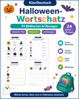 Vorschau - Arbeitsblätter - Halloween Wortschatz 24 Bildkarten Übungen - Deckblatt