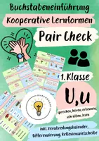 Vorschau - Arbeitsblätter - Buchstabeneinführung U - Buchstabe U - Pair Check U - Deckblatt