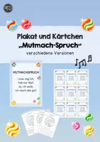 Vorschau - Arbeitsblätter - Mutmachspruch: Plakat und Kärtchen - Deckblatt