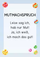 Vorschau - Arbeitsblätter - Mutmachspruch: Plakat und Kärtchen - Seite 1