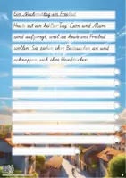 Vorschau - Unterrichtsreihen - Sommer - Abschreibübung "Freibad" in Schulausgangsschrift und in 2 Schwierigkeitsstufen - Seite 1