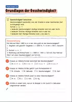 Vorschau - Arbeitsblätter - Geschwindigkeit berechnen: Sicher unterwegs – Physik Klasse 7-8 - Seite 1