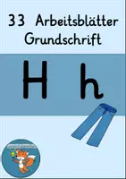 Vorschau - Unterrichtsreihen - Arbeitsblätter H, h Grundschrift Wochenplan Buchstabeneinführung - Deckblatt