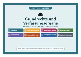 Vorschau - Stationenlernen - Lerntheke Grundrechte Politik Klasse 8 - Seite 1