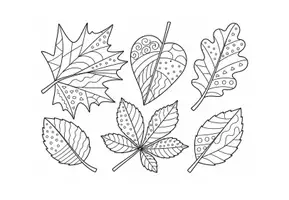 Vorschau - Arbeitsblätter - Herbstblätter zum Ausmalen - 12 kreative Ausmalbilder für die Grundschule - Seite 3