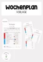 Vorschau - Arbeitsblätter - Wochenplan - Vorlage - Deckblatt