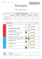Vorschau - Arbeitsblätter - Wochenplan - Vorlage - Seite 1