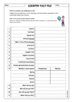 Vorschau - Arbeitsblätter - PLANNING A TRIP - Country fact file - Seite 1