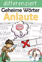 Vorschau - Arbeitsblätter - Wörter schreiben mit Anlauten - Geheime Wörter entschlüsseln im Anfangsunterricht - Deckblatt