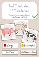 Vorschau - Fördermaterial/Inklusion - DaZ_Bauenhoftiere_Tafelkarten mit Artikel - Deckblatt