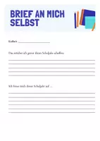 Vorschau - Arbeitsblätter - Brief an mich selbst - Ritual zum Schulanfang - Deckblatt