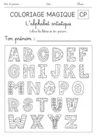Aperçu - Feuilles d'exercices - Coloriage magique CP Écriture – Les lettres de mon prénom - Page de couverture