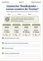 Vorschau - Arbeitsblätter - Islamischer Mondkalender Arbeitsblatt Klasse 7–8 - Deckblatt