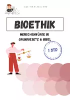 Vorschau - Arbeitsblätter - Menschenwürde in Grundgesetz & Bibel | Bioethik - Deckblatt