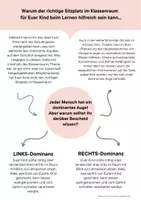 Vorschau - Arbeitsblätter - Der richtige Sitzplatz im Klassenraum! Jeder Mensch hat ein dominantes Auge! Kindern das Lernen erleichtern! - Deckblatt