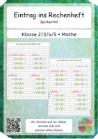 Vorschau - Arbeitsblätter - Merkblatt Spickzettel Eintrag Matheheft A5 - Deckblatt