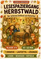 Vorschau - Stundenentwürfe - Lesen & Verstehen – Lesespaziergang im Herbstwald - Deckblatt