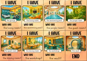 Vorschau - Spiele - I have Who has - Lesespiel mit dem Wortfeld rooms - Seite 2