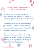 Vista previa - Refuerzo / NEE / Materiales de apoyo - Vocabulario para trabajar articulación- /br/: Profe Juleva - página 1