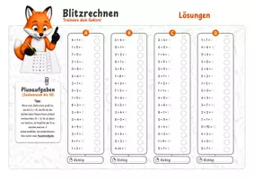 Vorschau - Arbeitsblätter - Blitzrechnen | ZR 10 & ZR 20 | Mathe 1. Klasse / 2. Klasse | Grundschule | Kopfrechnen - Seite 3