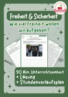 Vorschau - Stundenentwürfe - Freiheit oder Sicherheit? | Klasse 7–9 - Deckblatt