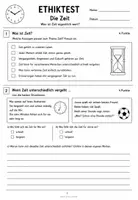 Vorschau - Test - Ethiktest: die Zeit Klasse 3-4 - Deckblatt